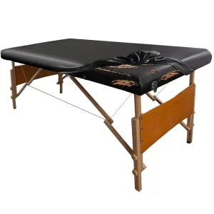 Leather Cover for Massage Table Wipeable Massage Bed Protector Cover Made of 4-Ways Elastic 100% PU Waterproof Material, Machine Washable, Fit Rectangular Tables 28-32" Wide (Black)