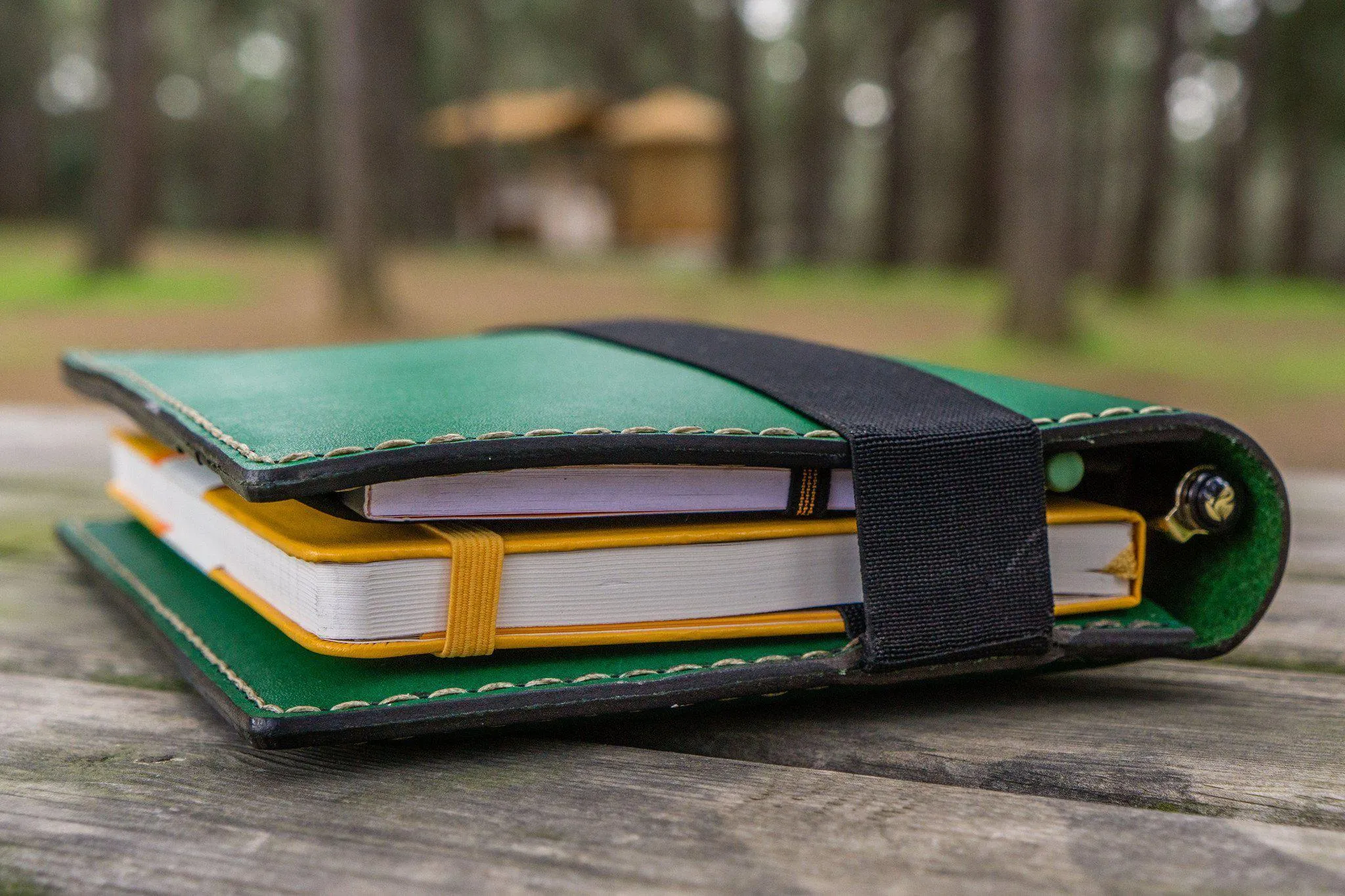 Leather Hobonichi  Cousin A5 Planner Cover - Green