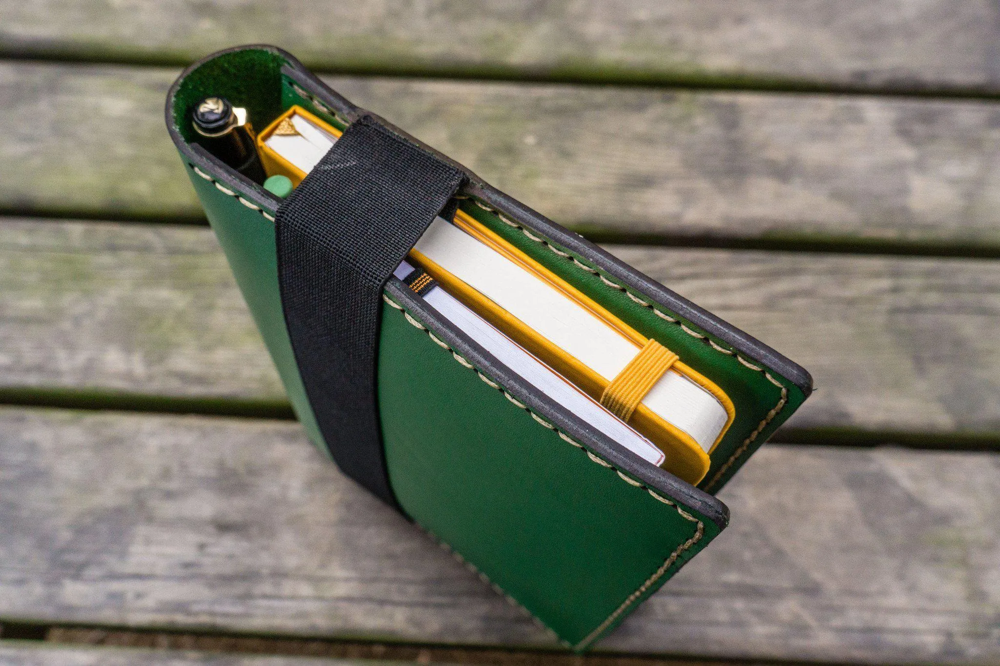 Leather Hobonichi  Cousin A5 Planner Cover - Green