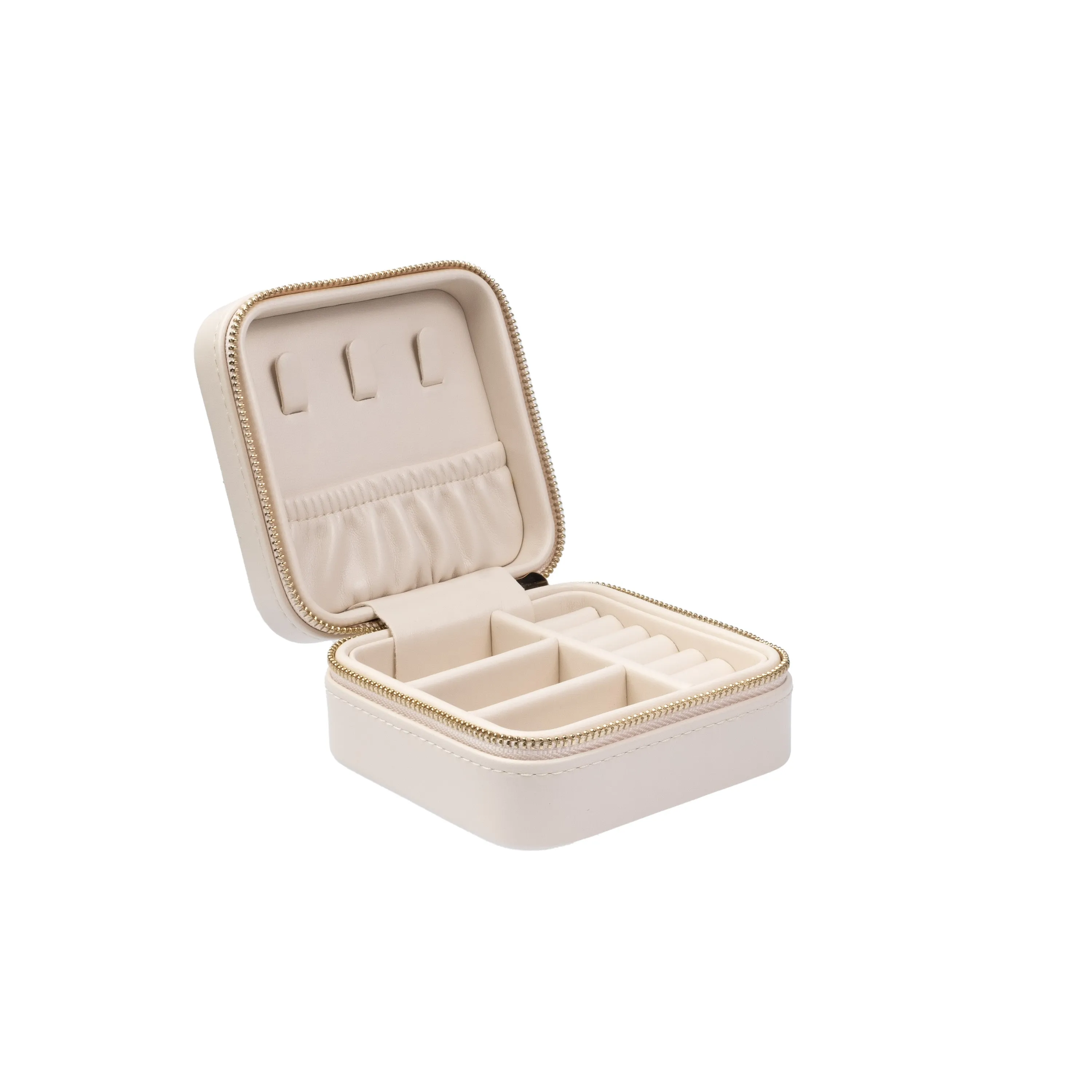 LEATHER JEWELLERY BOX MINI SAND