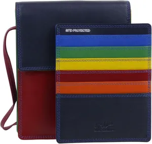 Leather Ladies Neck Purse Cross Body Bag Graffiti Collection, Midnight, Midnight, western