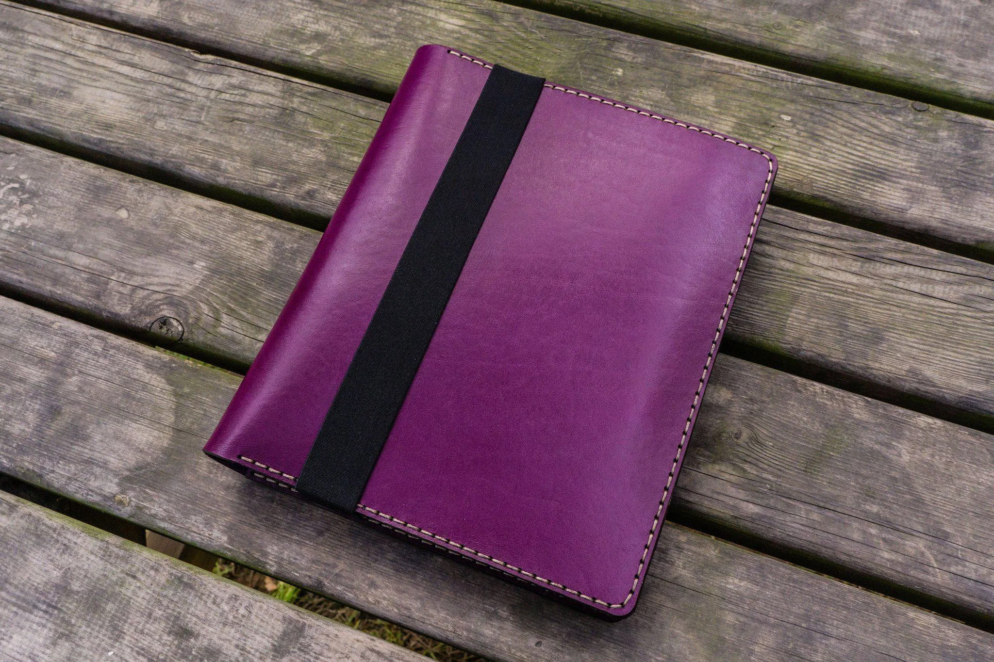 Leather Leuchtturm1917 B5 Notebook & iPad Air/Pro Cover - Purple