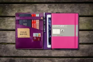 Leather Leuchtturm1917 B5 Notebook & iPad Air/Pro Cover - Purple