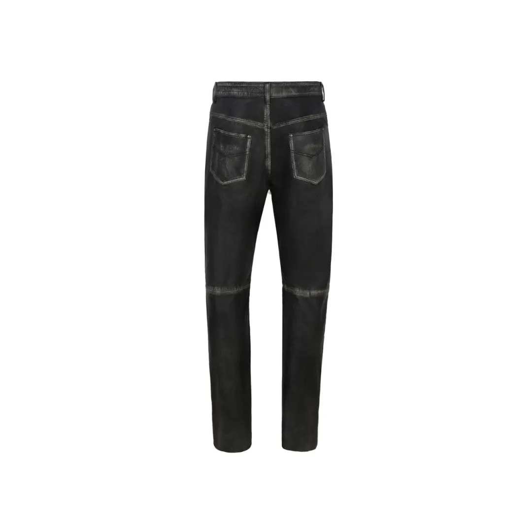 Leather Motorcycle Black Vintage Pant