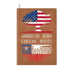Leather Notebook Journal for Men Women America Born Chilean Roots Chile Flag Notepad College Ruled Sketchbook 100 Pages A5 Lined Soft Cover for Writing Note Taking Diary for Business Teachers