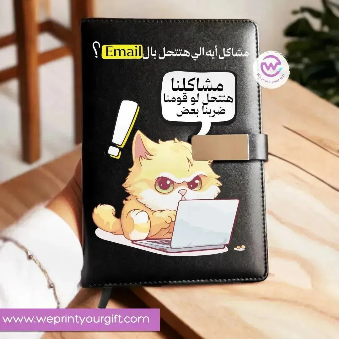 Leather Notebook with Magnetic clip-Comic
