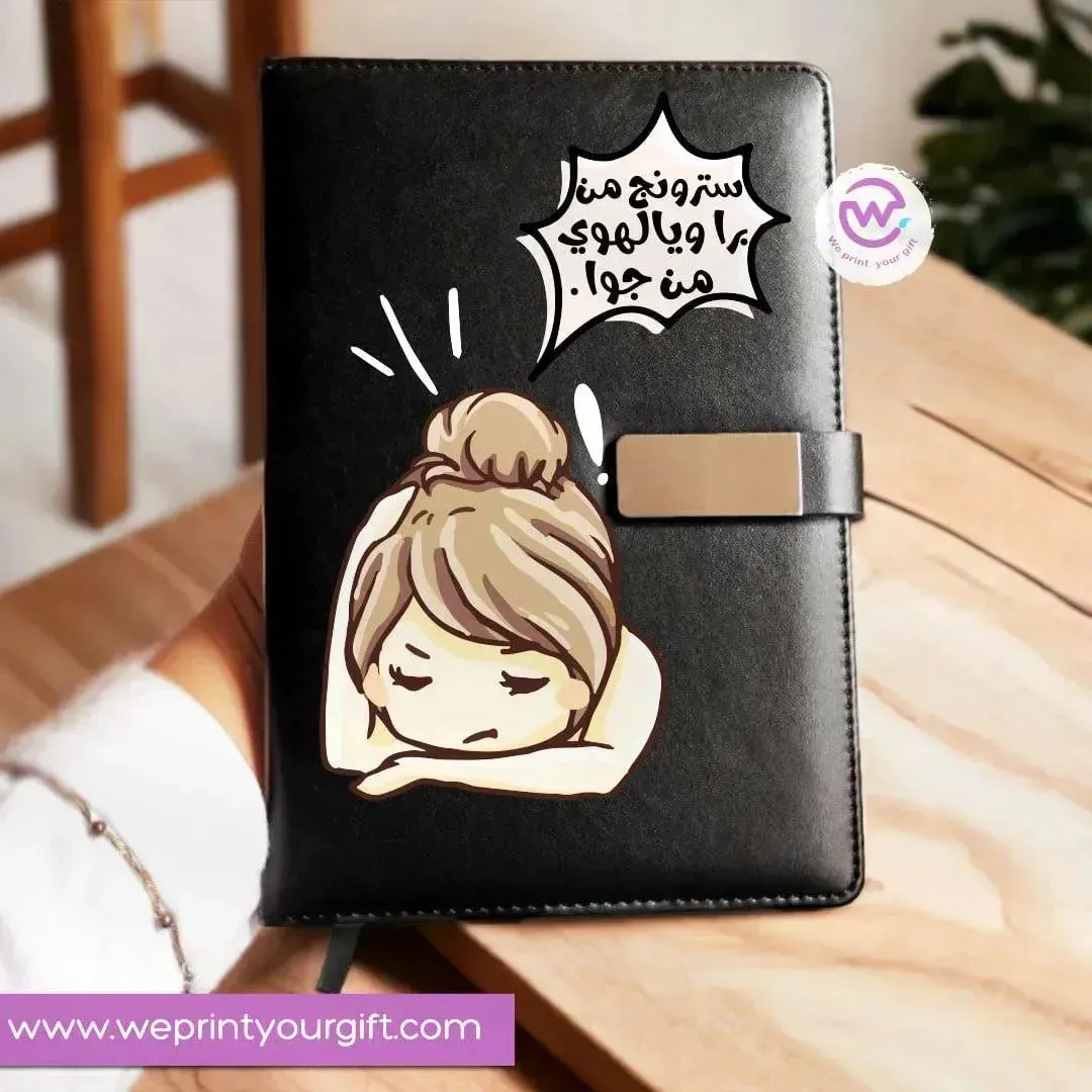 Leather Notebook with Magnetic clip-Comic