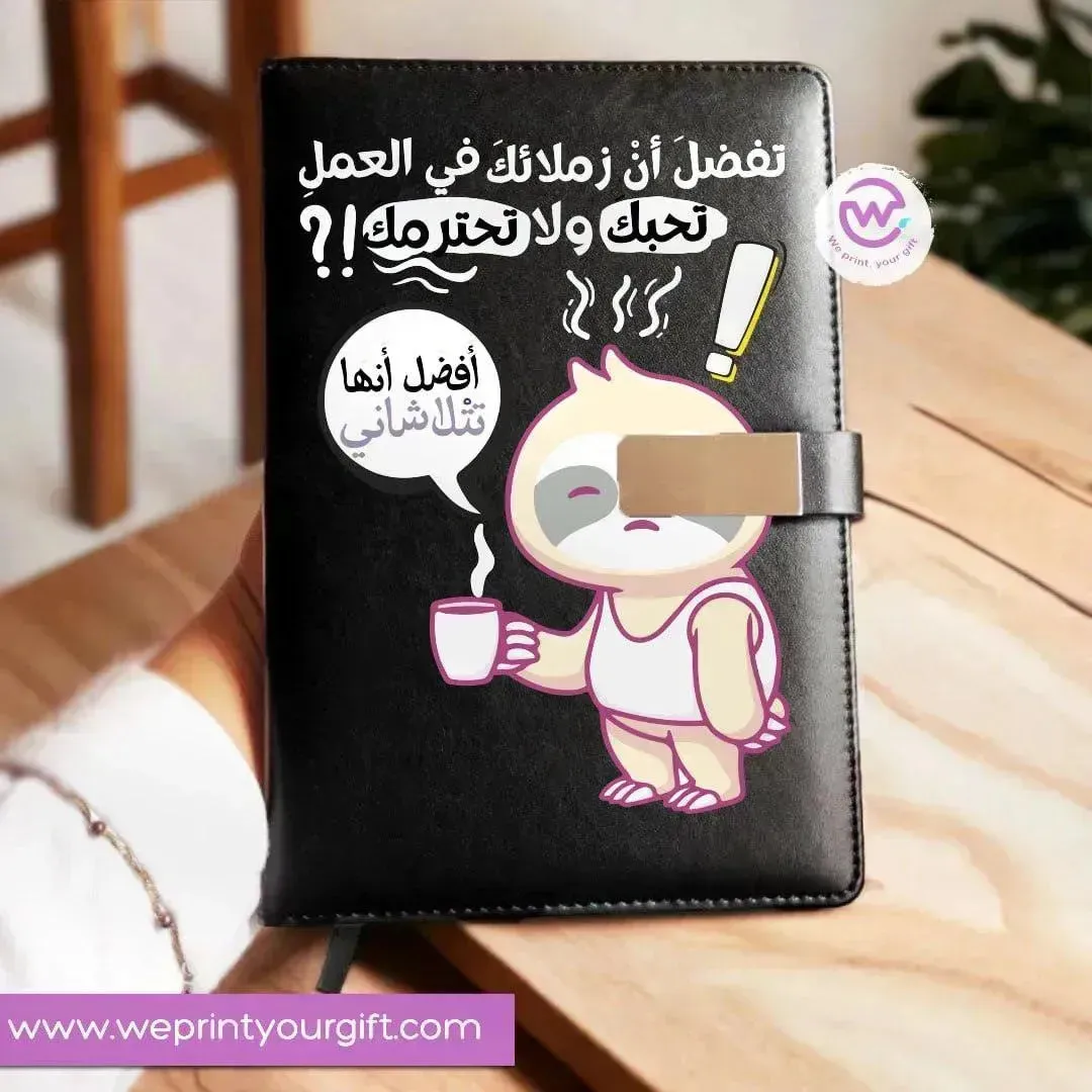 Leather Notebook with Magnetic clip-Comic