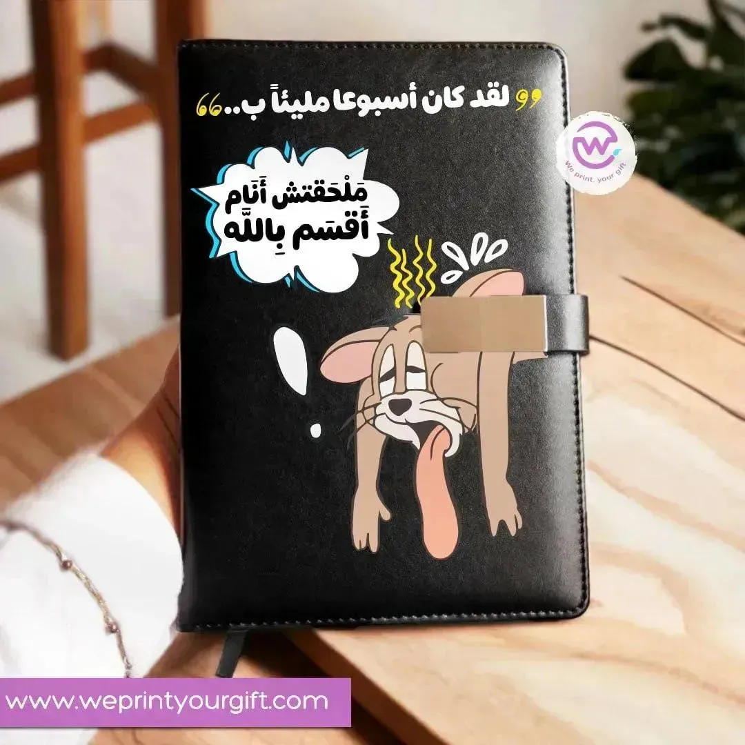 Leather Notebook with Magnetic clip-Comic