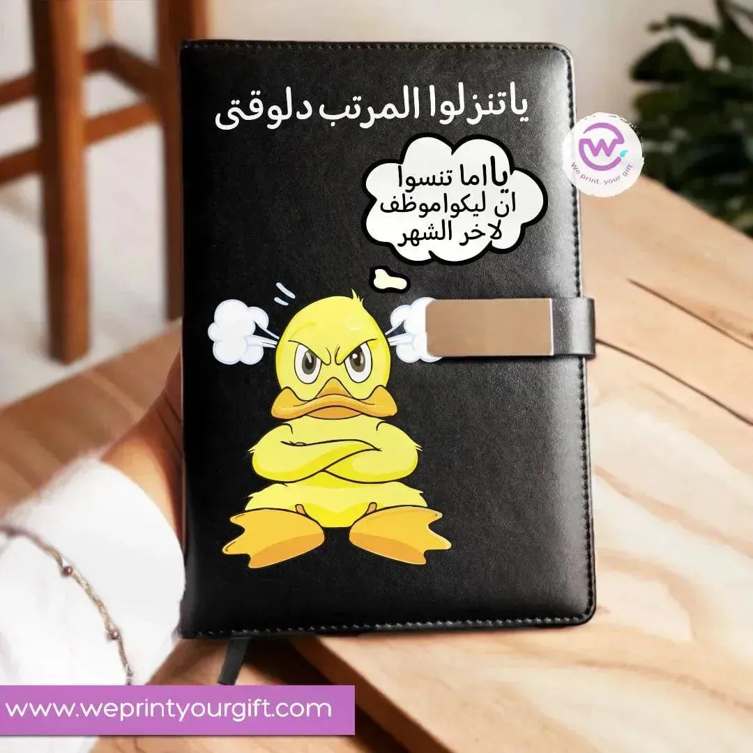 Leather Notebook with Magnetic clip-Comic