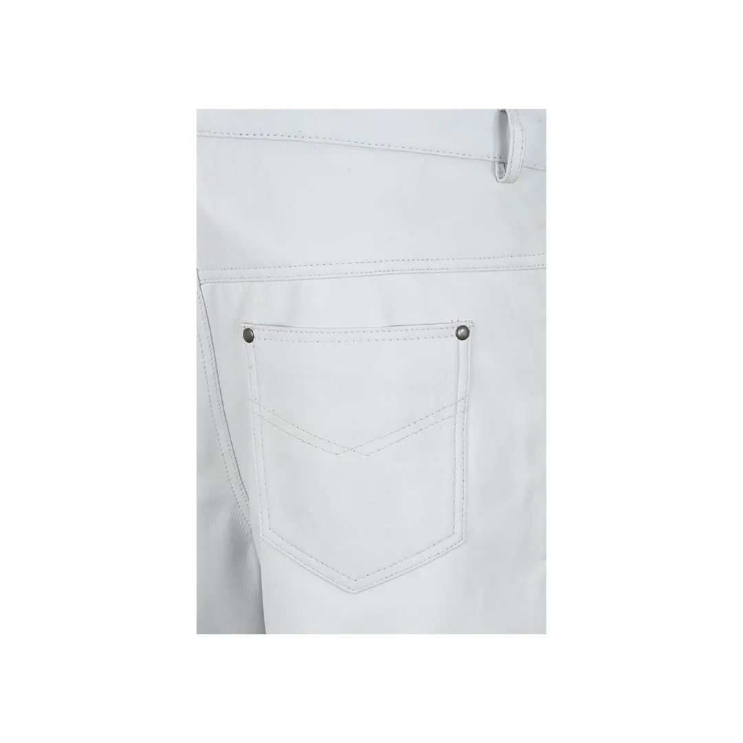 Leather Pants Biker Trouser White