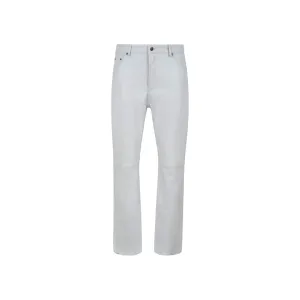 Leather Pants Biker Trouser White