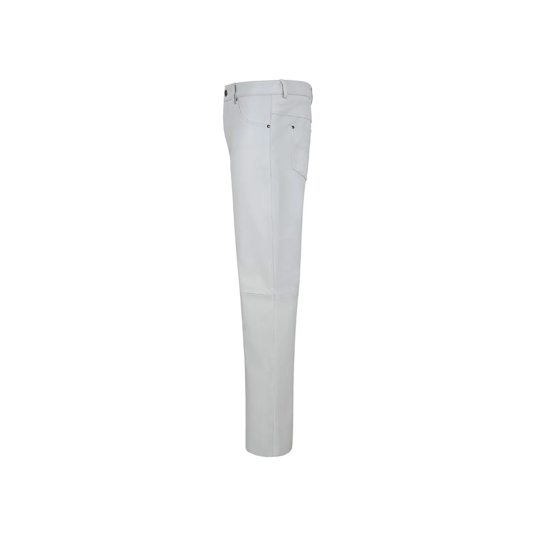 Leather Pants Biker Trouser White