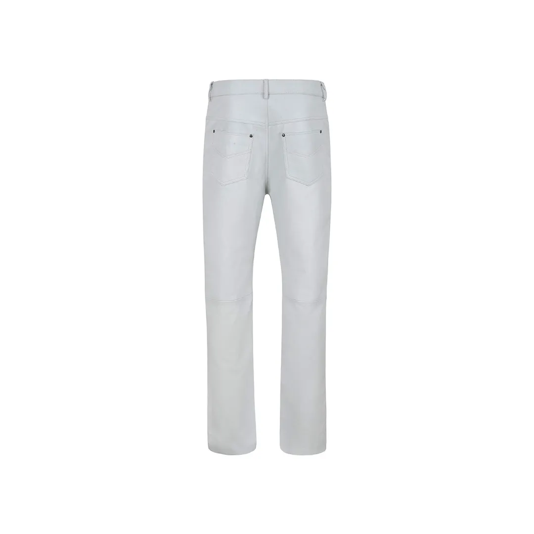 Leather Pants Biker Trouser White