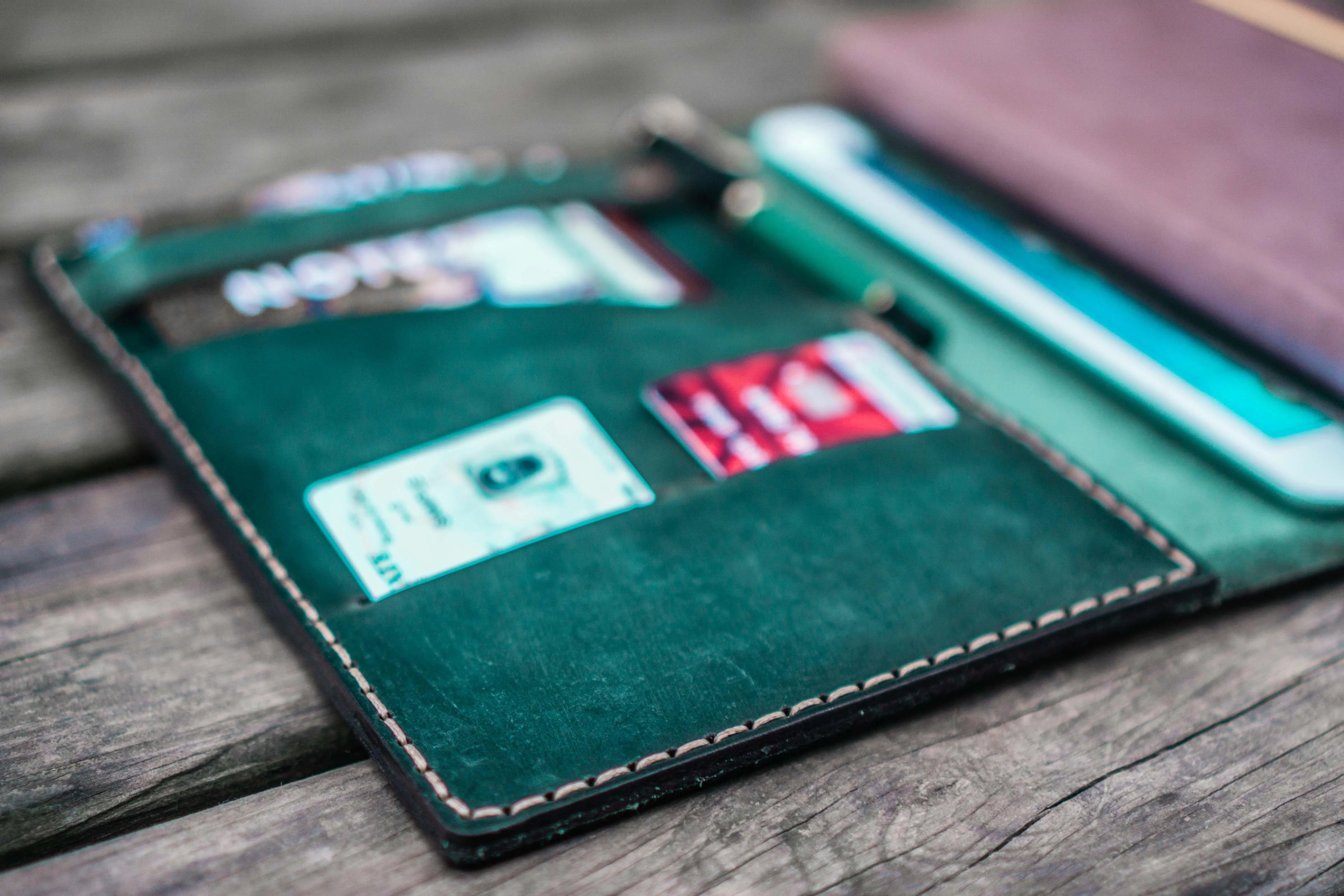 Leather Rhodia A5 Notebook & iPad Mini Cover - Crazy Horse Forest Green