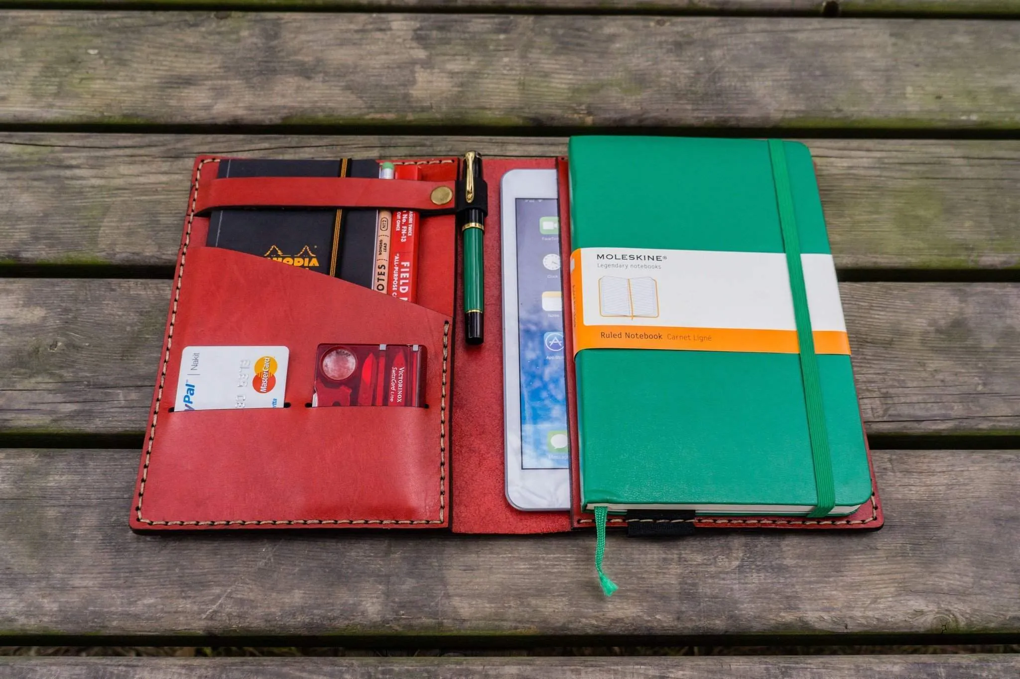 Leather Rhodia A5 Notebook & iPad Mini Cover - Red