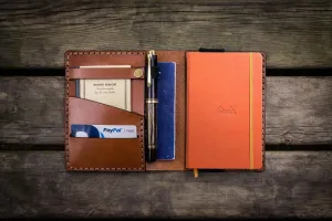 Leather Rhodia A6 Notebook Cover - Brown