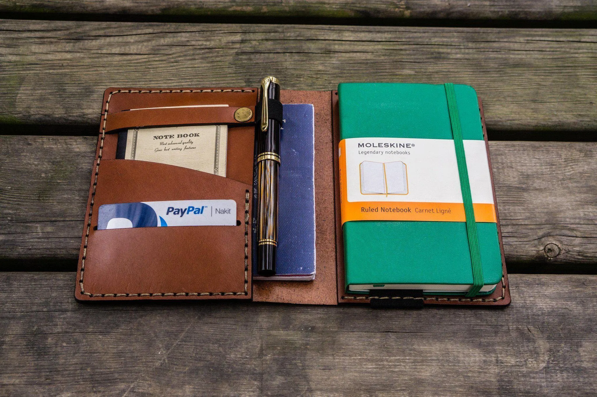 Leather Rhodia A6 Notebook Cover - Brown