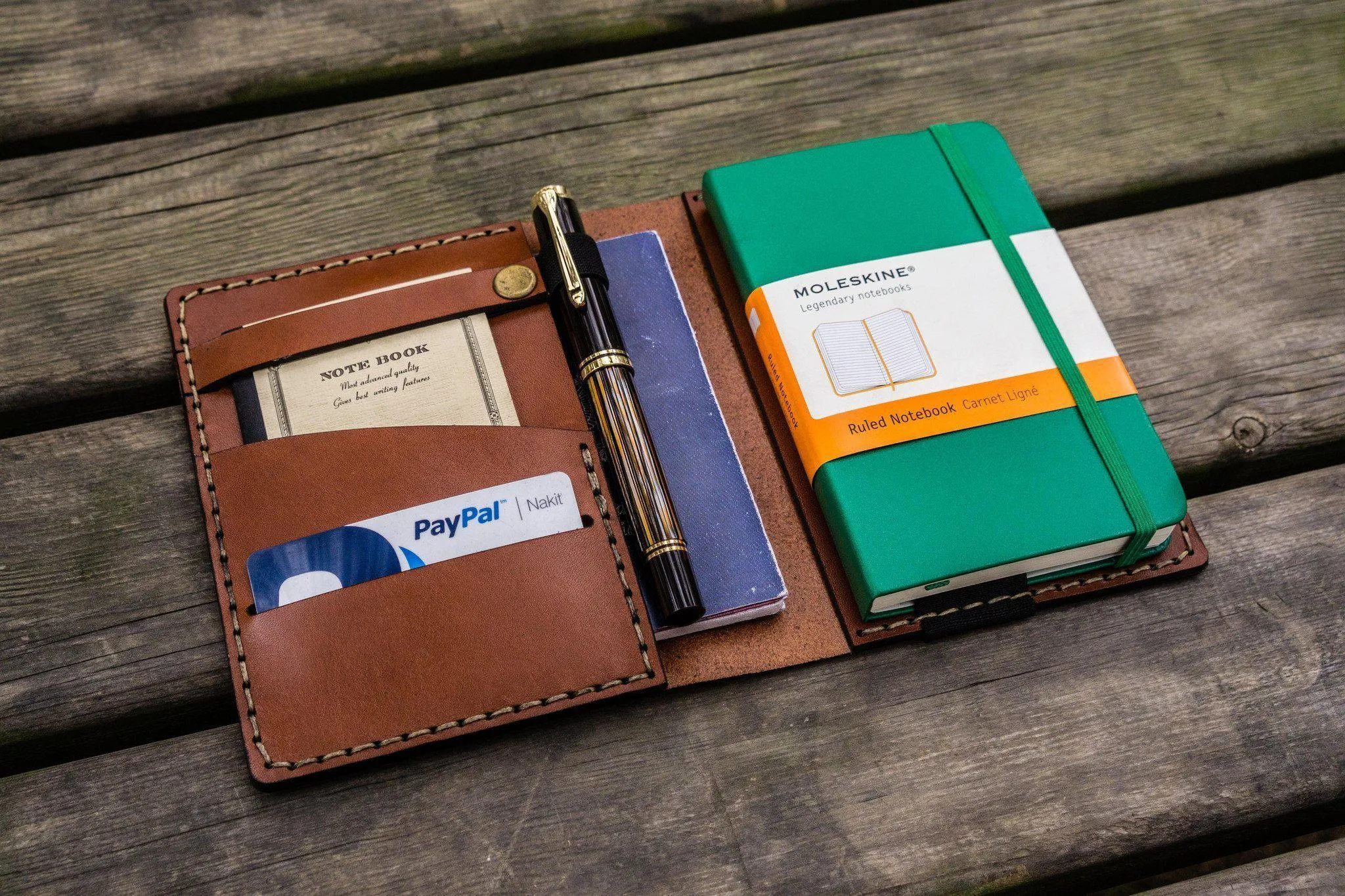 Leather Rhodia A6 Notebook Cover - Brown