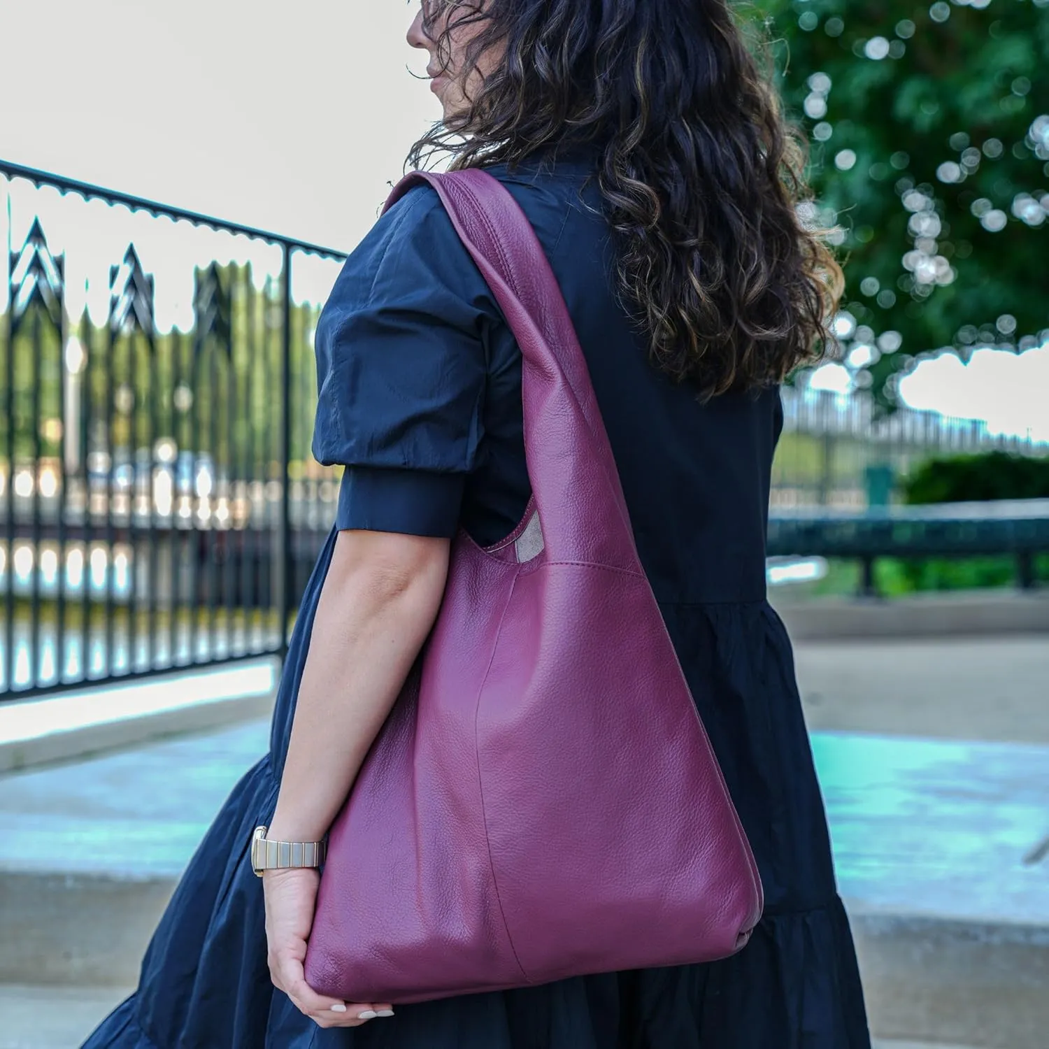 Leather Tote Bag for Women - Multipurpose Hobo Carry Shoulder Bag by KPL
