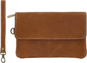 Leather Wallet Clutch with Wristlet - 5.3 x 8in Women Purse Envelope Clutch with Magnet Closure