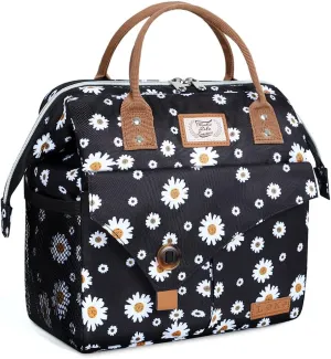 Lekesky Lunch Box for Women - Cute Insulated Lunch Bag, Fashion Ladies Lunch Tote Bag, Daisy