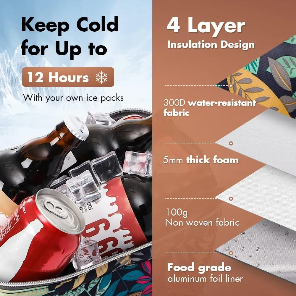 Lekesky Lunch Box for Women, Leakproof Insulated Lunch Bag for Adult Work Reusable Lunch Cooler Tote Bag
