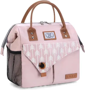 Lekesky Pink Lunch Bag for Women Insulated Lunch Box Leakproof Lunchbox for Adult Work