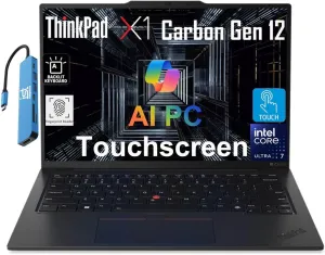Lenovo Gen 12 ThinkPad X1 Carbon Laptop (14" FHD  Touchscreen, Intel Core Ultra 7 155U, 32GB 6400MHz DDR5, 2TB SSD) Backlit, FP, IR Webcam, Thunderbolt 4, 3-Y Warranty, IST Hub, Win 11 Pro, 2025 AI PC