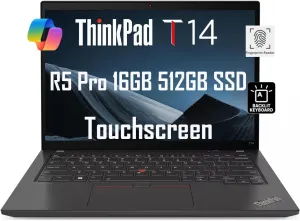 Lenovo ThinkPad T14 Business Laptop (14" FHD  Touchscreen, AMD Ryzen 5 PRO 6650U, 16GB RAM, 512GB SSD, 6-Core (Beat i7-1250U)), Backlit, Fingerprint, 1080p Webcam, Wi-Fi 6E, Win 11 Pro w / AI Copilot
