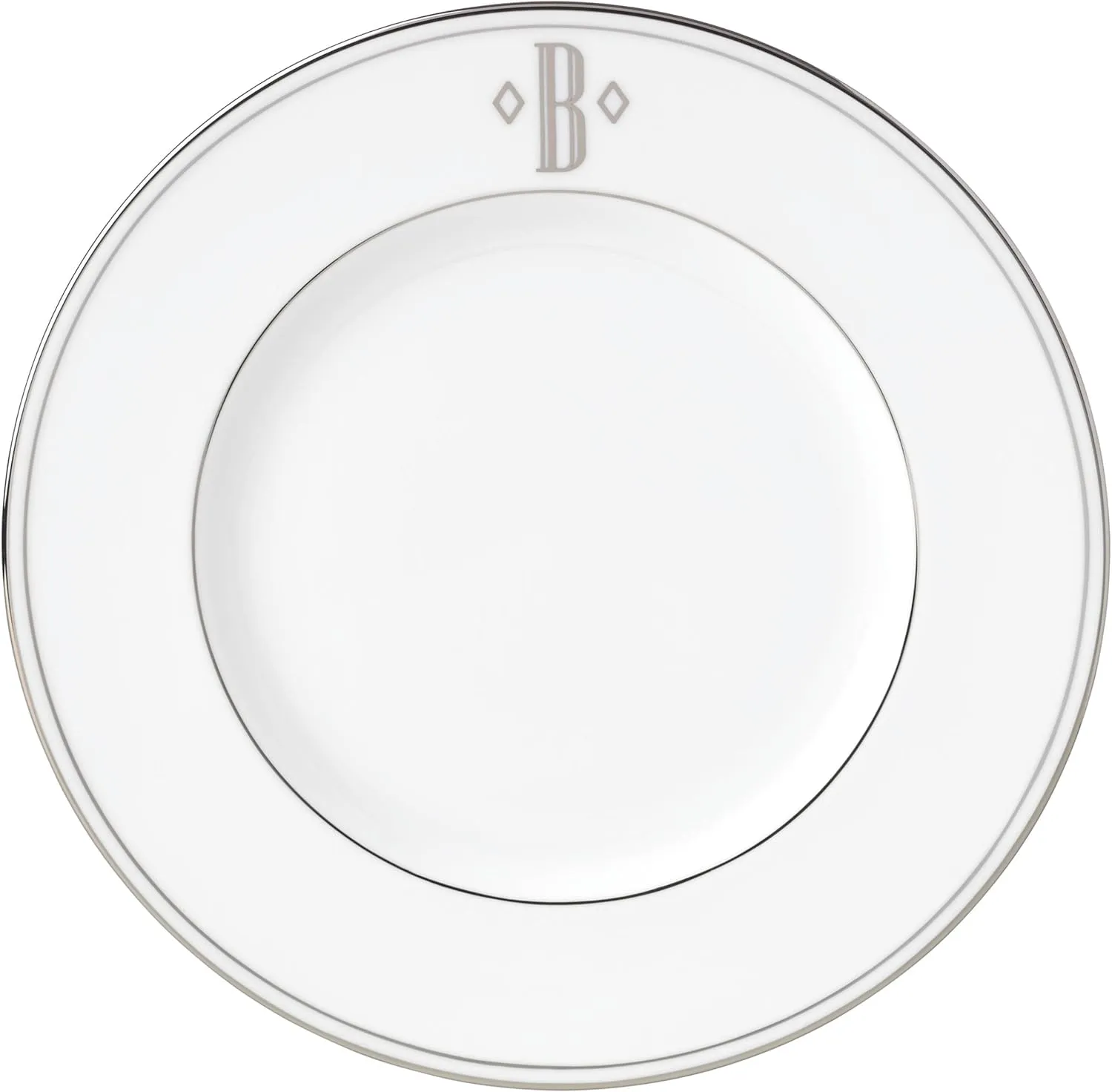 Lenox Federal Platinum Block Monogram Dinnerware Accent Plate, B