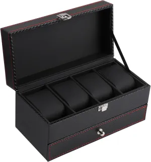 LIFKOME Jewelry Box Large Watch Pocket Display Case Pu Watch Storage Fashion Jewelry Display for Vendors