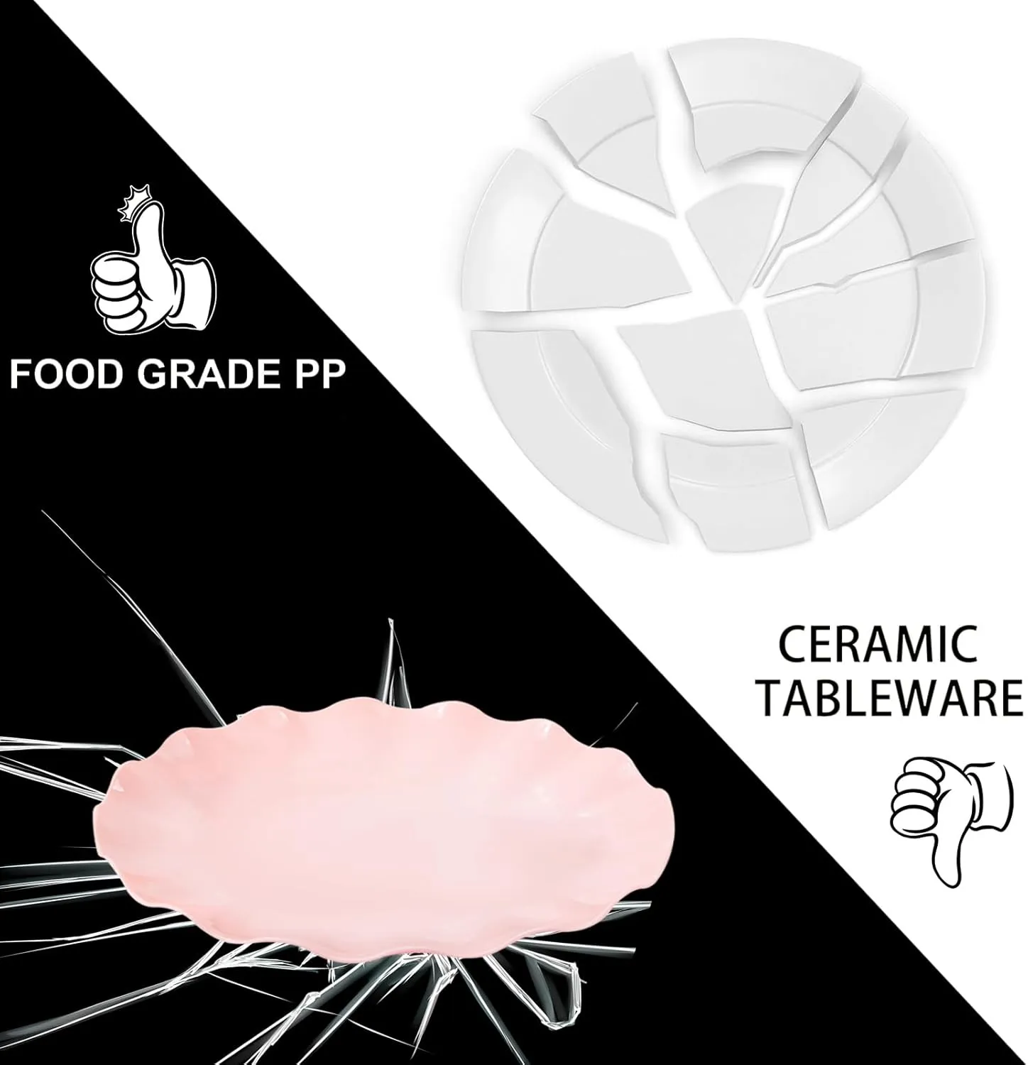 LIYH 24pcs Pink Plates Reusable,Pink Plastic Plate Durable and Dishwasher Safe,Baby Shower Plate, Light Weight Daisy Plastic Mothers Day Plates for Wedding Party Birthday
