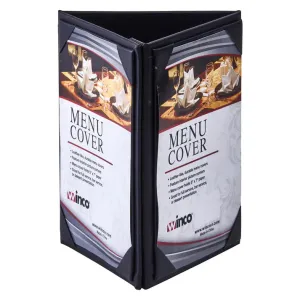 LMTT-57BK - Triple-View Menu Tent For 5" x 7" Inserts, Black by Winco