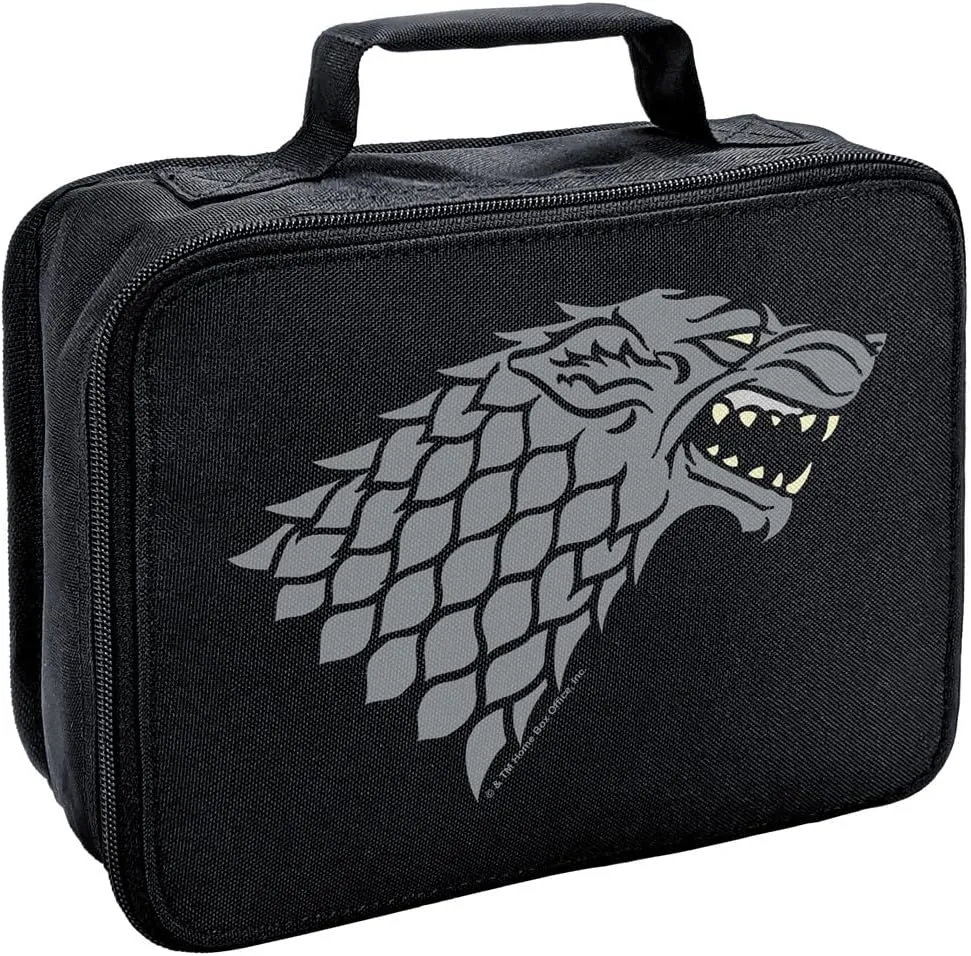 LOGOVISION Game of Thrones Stark Sigil Insulated Soft Sided Lunch Box - Reusable Lunch Bag For School Office Work, BPA Free