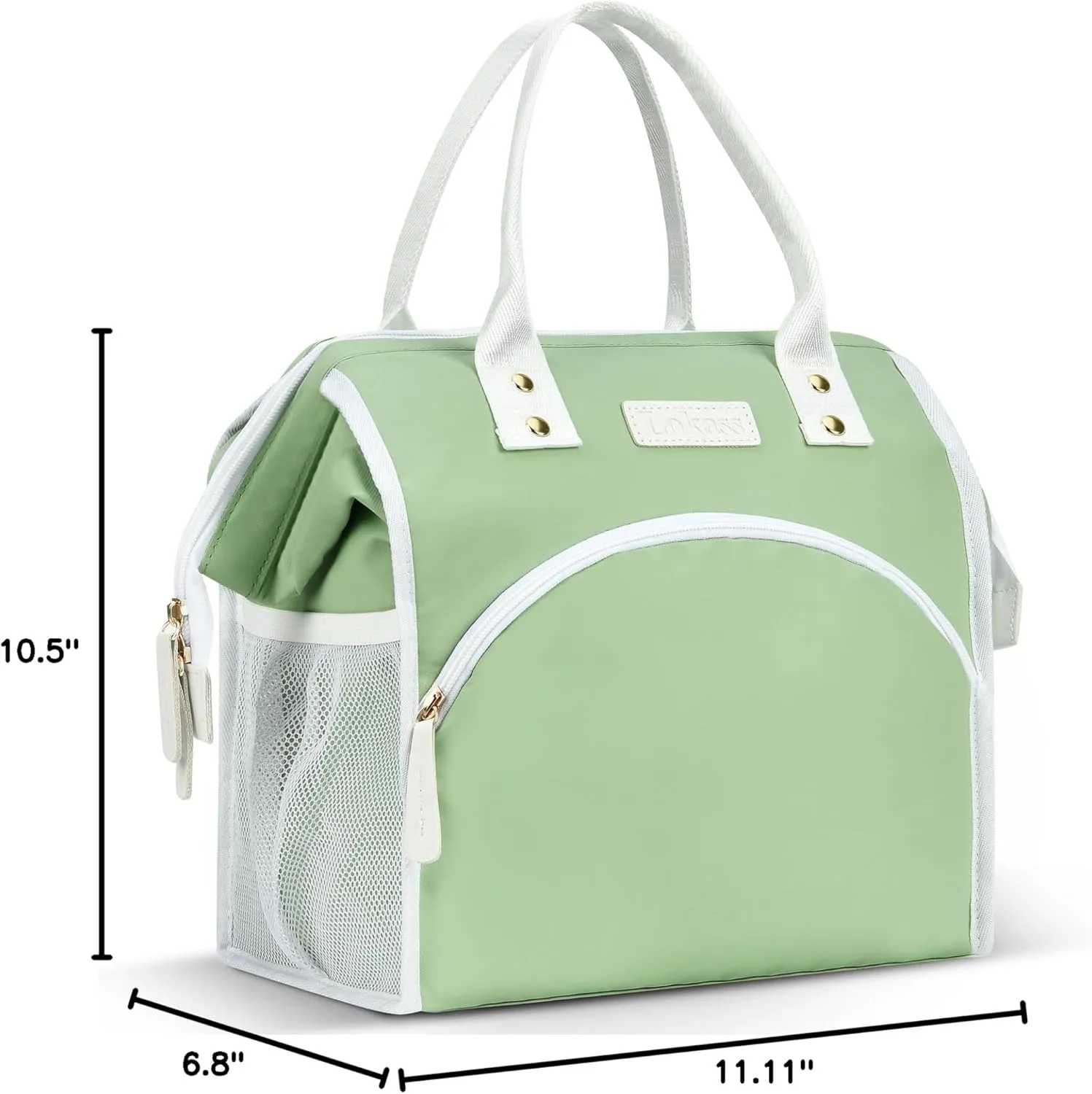 LOKASS Lunch Bag Women Insulated Lunch Box Wide-Open Lunch Tote Bag Large Waterproof Cooler Bag for Work Picnic Hiking Beach（Green）