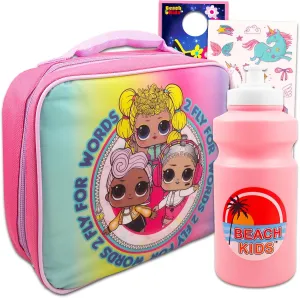 LOL Surprise Lunch Bag for Girls Set - LOL Surprise Lunch Box, Stickers, Water Bottle, More | LOL Dolls Lunch Box for Girls