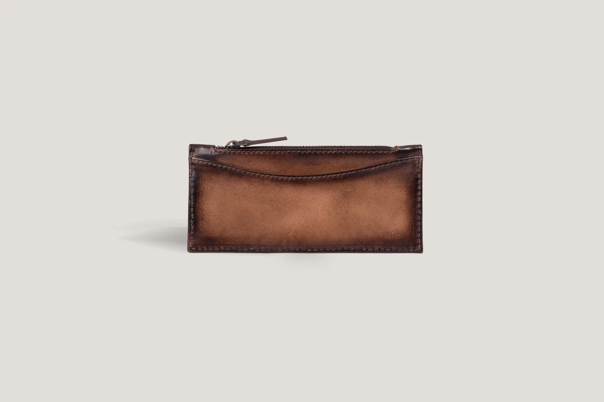 Long Zipper Card Holder Java Brown