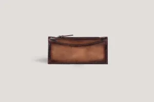Long Zipper Card Holder Java Brown
