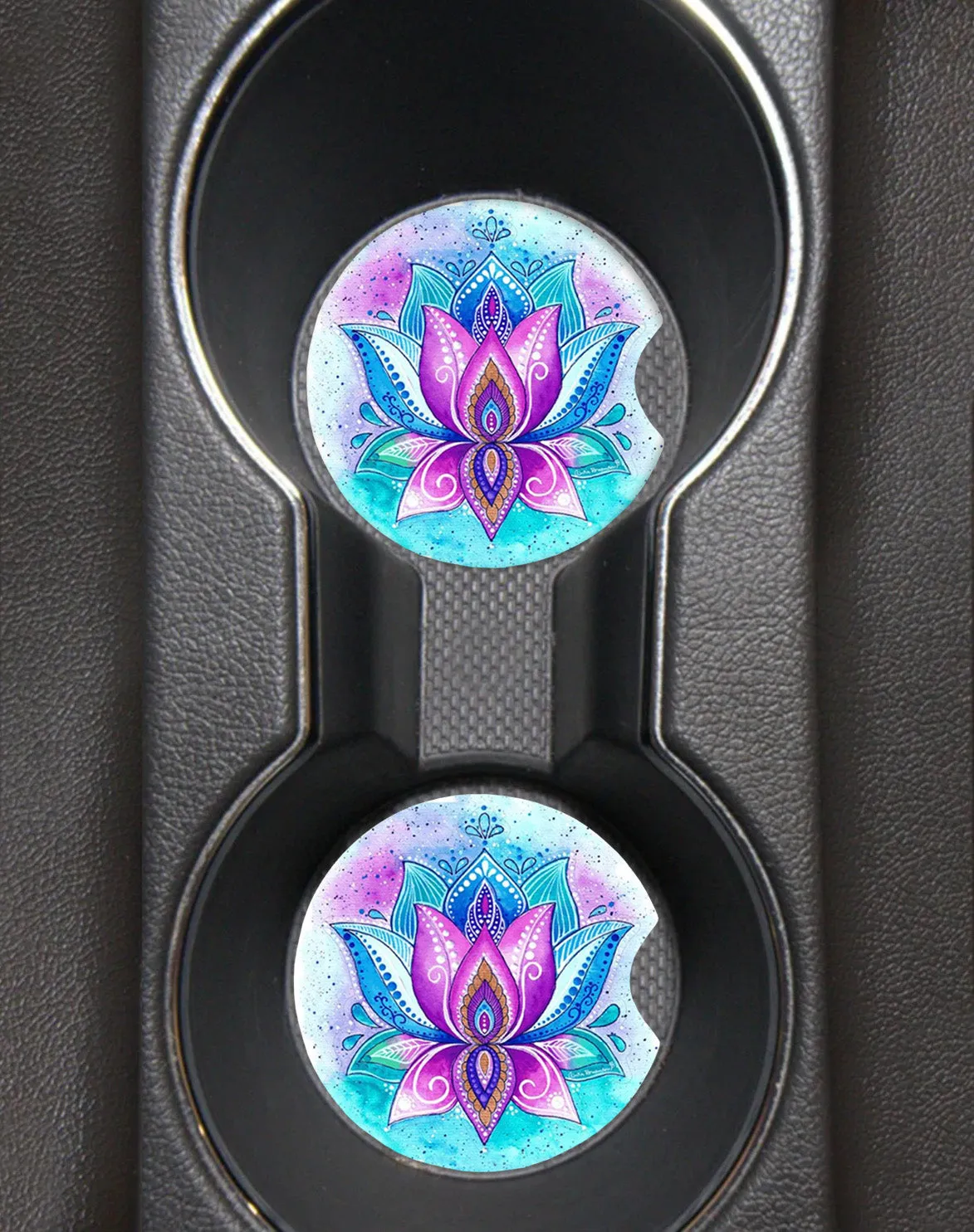 Lotus Flower 2.75" Car Coasters