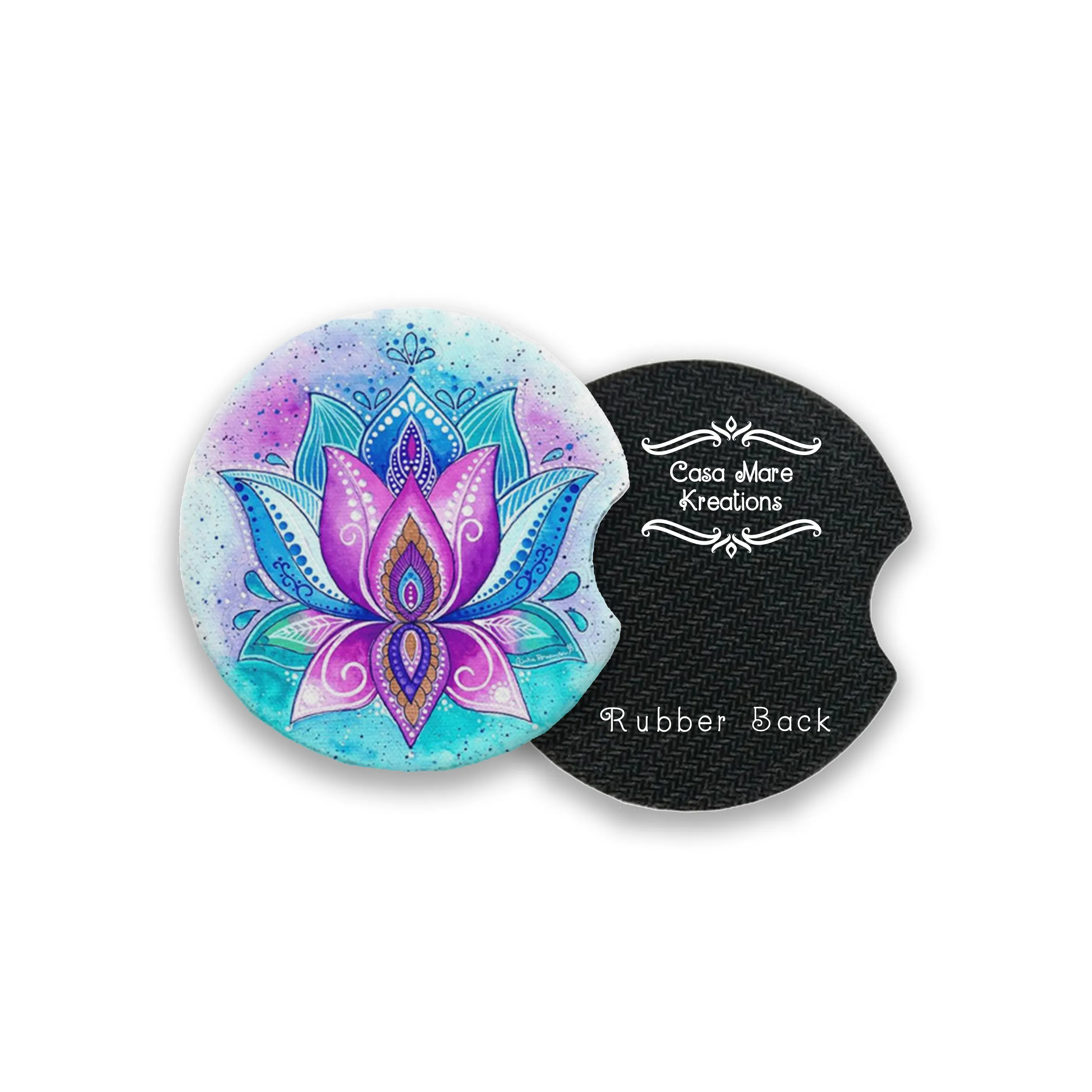 Lotus Flower 2.75" Car Coasters