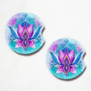 Lotus Flower 2.75" Car Coasters