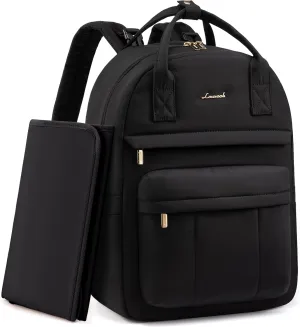 LOVEVOOK Puffer Diaper Bag Backpack, Lightweight 30L Baby Bag with Changing Pad, Large Diaper Backpack for Mom Dad with Stroller Buckles, Black