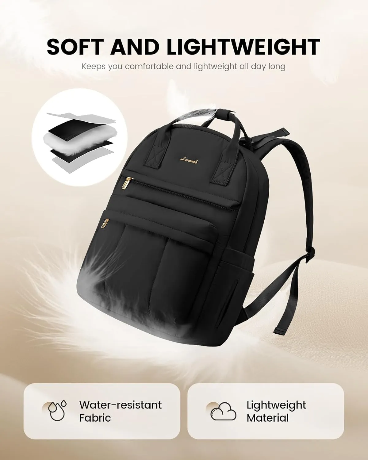 LOVEVOOK Puffer Diaper Bag Backpack, Lightweight 30L Baby Bag with Changing Pad, Large Diaper Backpack for Mom Dad with Stroller Buckles, Black