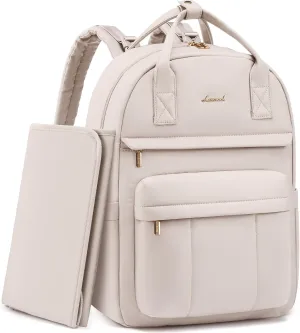 LOVEVOOK Puffer Diaper Bag Backpack, Lightweight Baby Bag with Changing Pad, Large Diaper Backpack for Mom Dad with Stroller Buckles, Nude