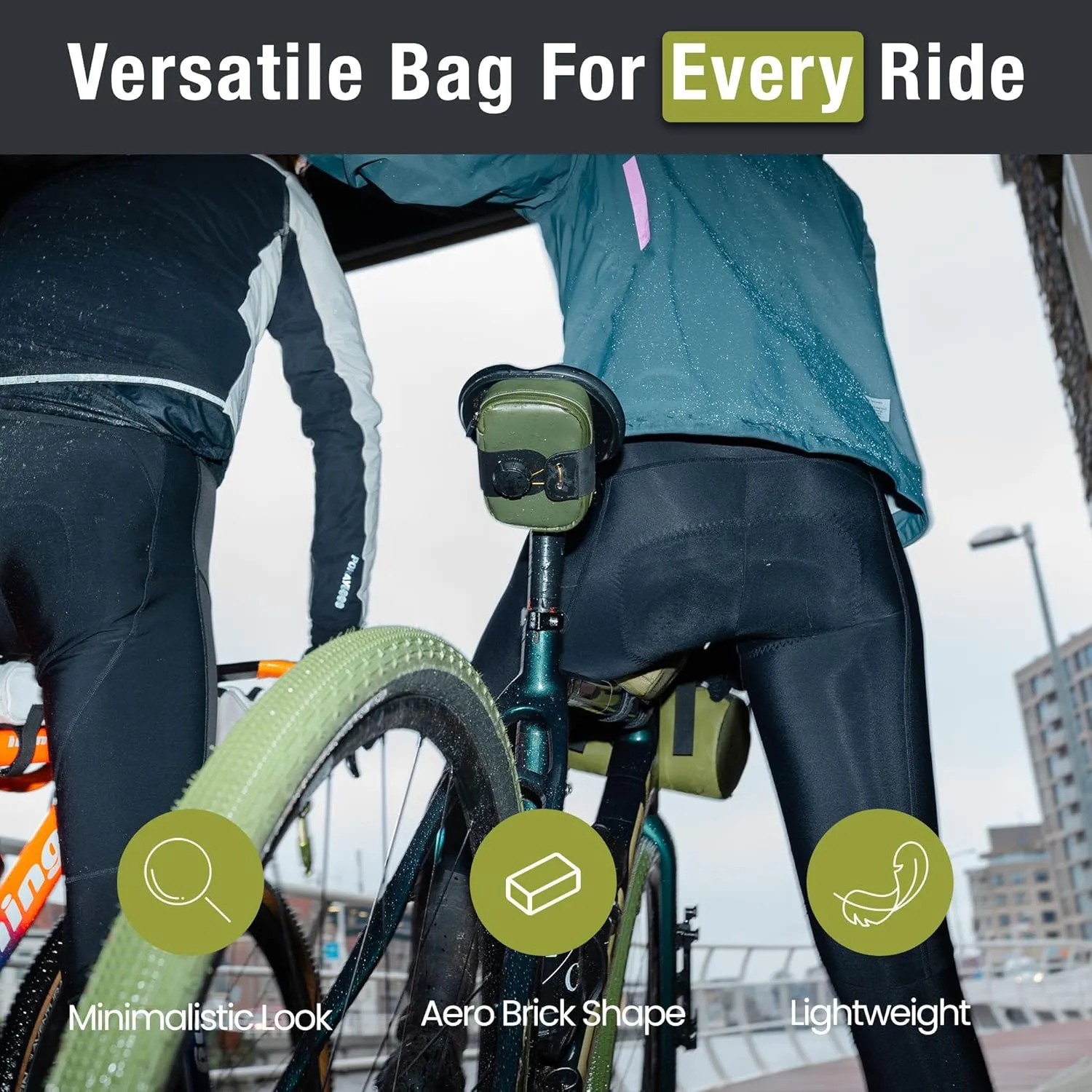 Lumiere & Co. Bike Seat Bag, Road Bike Bag, Small Bike Seat bags, Cycling Seat bag, Bike Under Seat Bag, Seat Bicycle bag, Bike Bag Under seat, Cycling Saddle Bag (Green, Small)