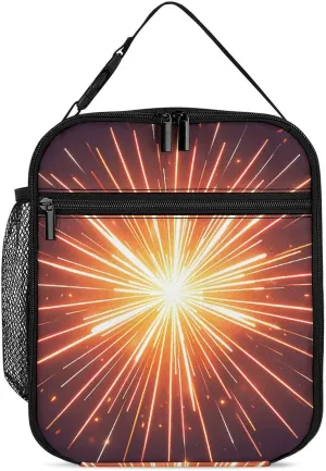 Lunch Bag Explosion Firework 3D Lunch Box Portable Lunchbox Lunch Tote Bag Small Leakproof Cooler for Work Picnic Travel