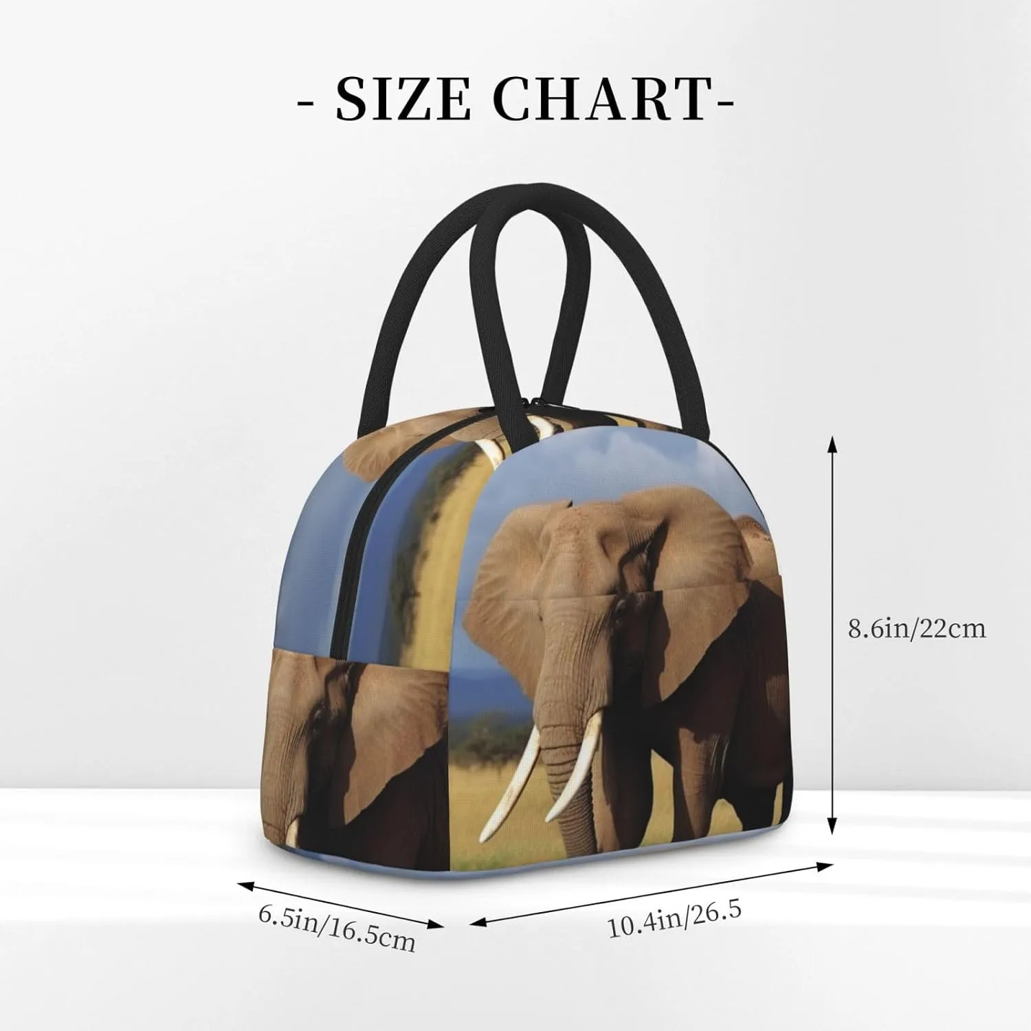 Lunch Bag for Women Men Grassland Elephant Insulated Lunch Box for Adult Reusable Lunch Tote Bag for Work Picnic Travel