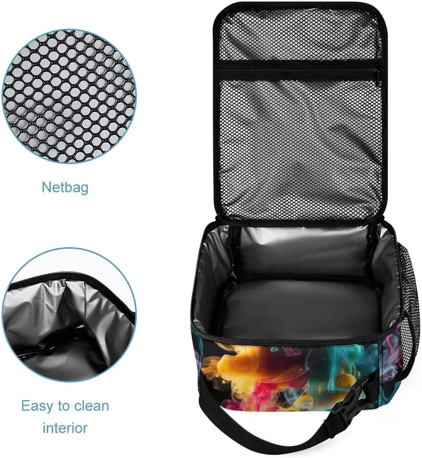 Lunch Bag for Women Men Lunch Box Reusable Melt In The Water Lunch Tote Bag Leakproof Lunch Cooler Bag for Work, 27.5X20cm