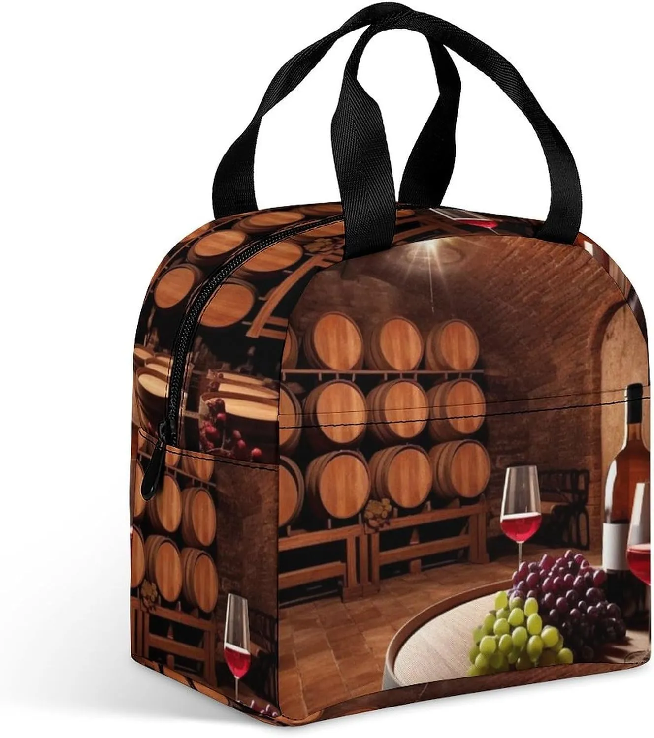 Lunch Bag for Women Men Red Wine Cellar Lunch Box Lunch Tote Bag Small Leakproof Cooler for Work Picnic Travel